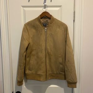 Faux Suede Abercrombie Bomber Jacket